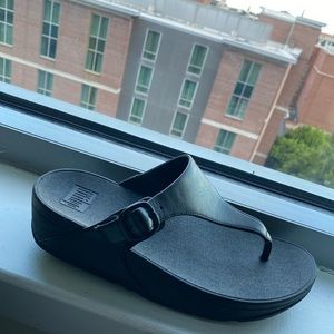 Black leather fit flops!